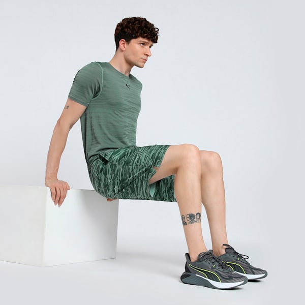 Train All Day Graphic Woven Men's 7" Training Shorts, Green Moon, extralarge-IND